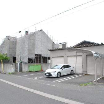 五泉市東本町リフォーム住宅工事中外観