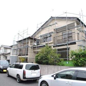 新潟市中央区山二ツリノベーション住宅工事中外観